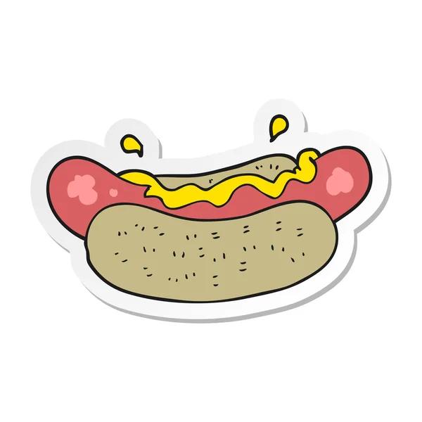 Sticker Cartoon Hotdog — Stock Vector