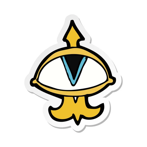 Sticker van een cartoon mystic oog-symbool — Stockvector