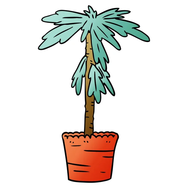 Kleurovergang cartoon doodle van een kamerplant — Stockvector