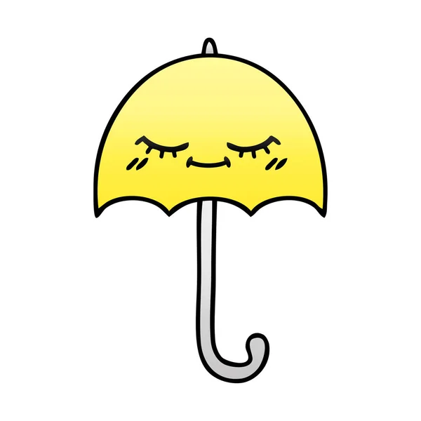 Градиентный затенённый мультяшный зонтик — стоковый вектор