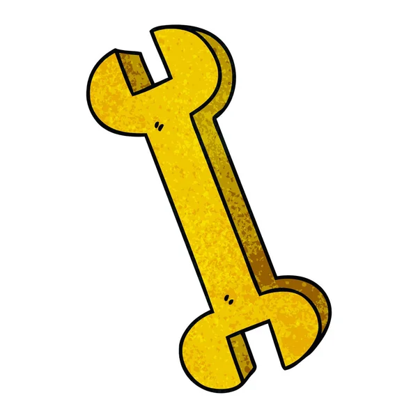 Eigenzinnige hand getekende cartoon spanner — Stockvector