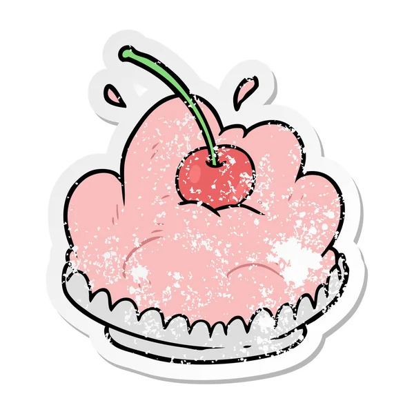 Distressed Sticker Cartoon Dessert — Stock Vector