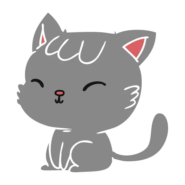 Cartoon Afbeelding Van Schattige Kawaii Kat — Stockvector