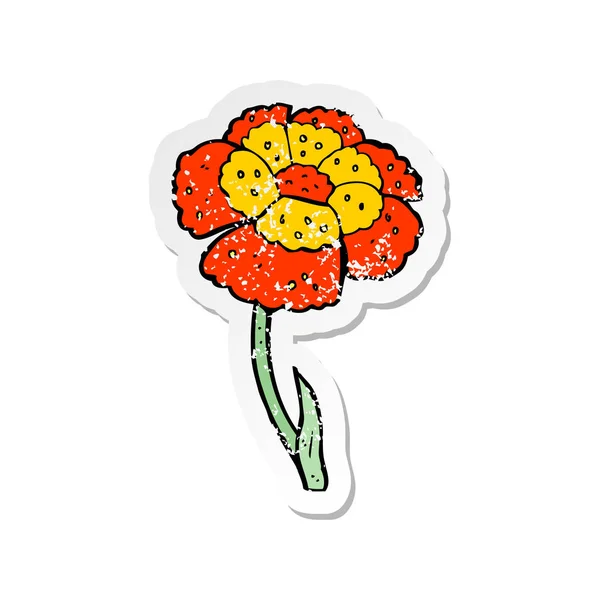 Retro-Aufkleber einer Cartoon-Blume — Stockvektor