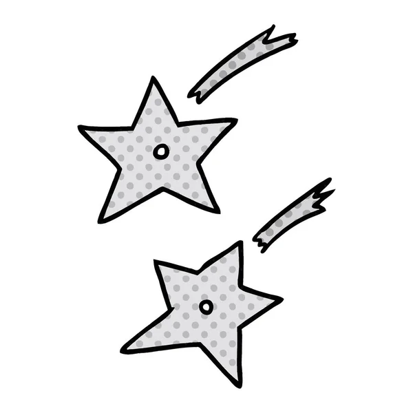 Cartoon doodle Ninja kasta stjärnor — Stock vektor