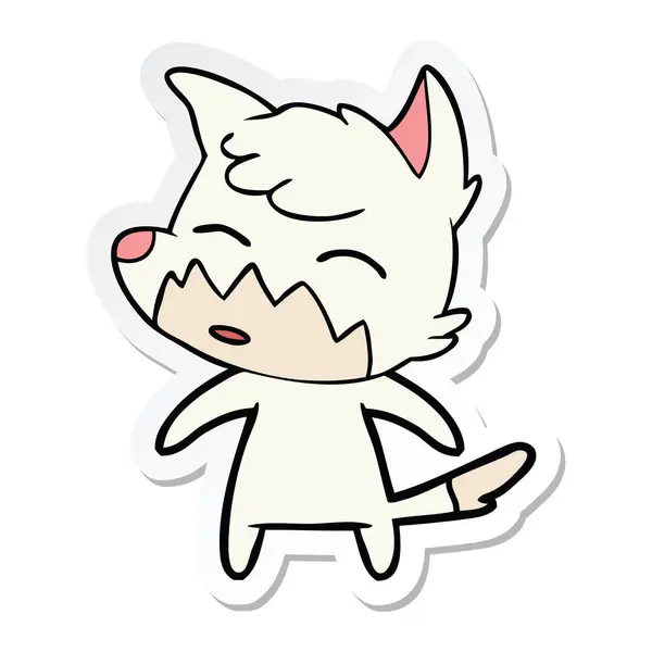 Sticker van een cartoon-fox — Stockvector