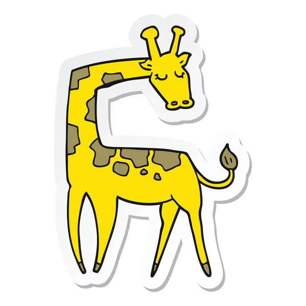 Aufkleber einer Cartoon-Giraffe — Stockvektor