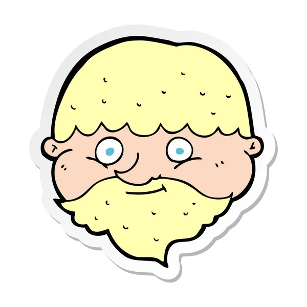 Sticker of a cartoon bearded man — Stock Vector