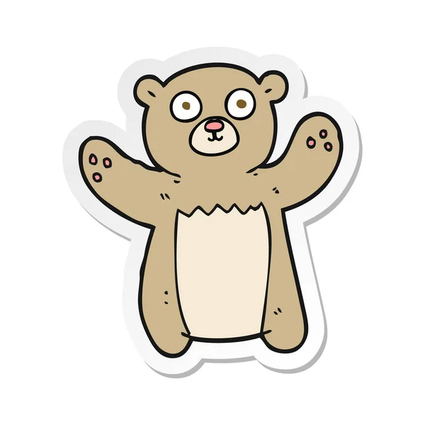 Autocollant d'un ours en peluche dessin animé — Image vectorielle