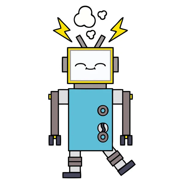 Niedliche Karikatur Eines Roboters — Stockvektor