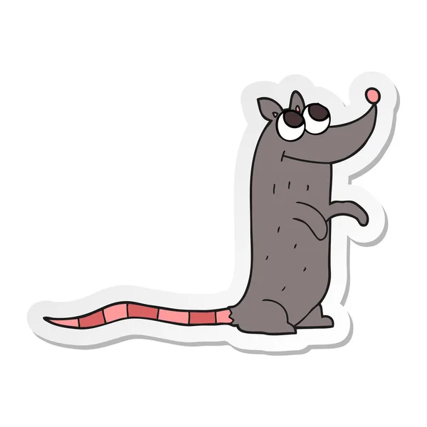 Autocollant d'un rat dessin animé — Image vectorielle