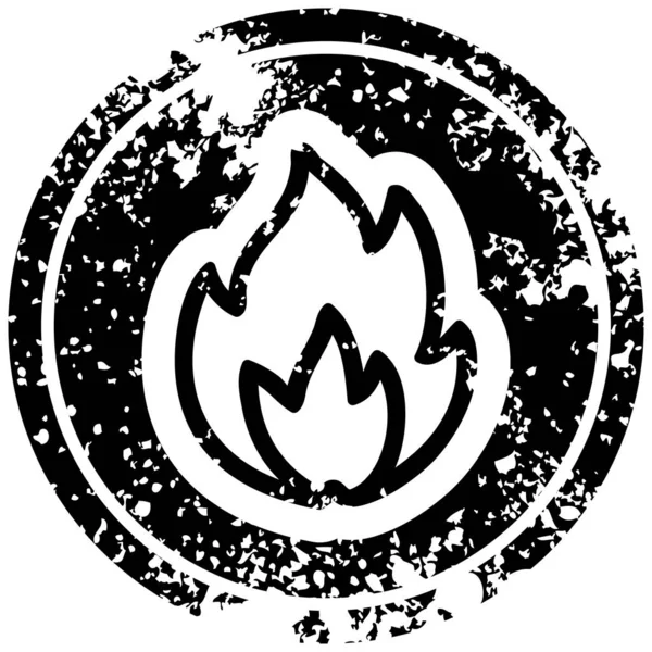 Symbole Icône Détresse Flamme Simple — Image vectorielle