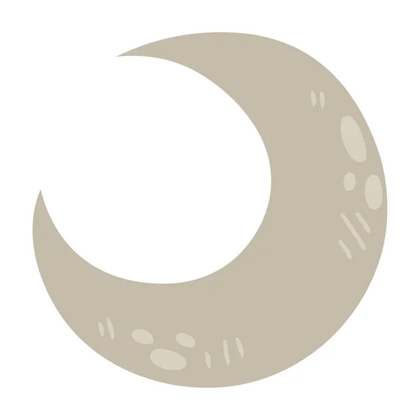 Quirky hand drawn cartoon crescent moon — Stock Vector