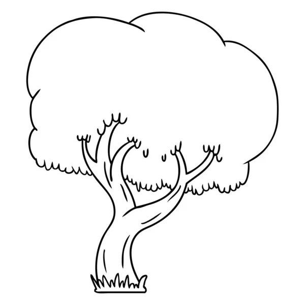 Ręcznie Rysowane Rysowania Linii Doodle Drzewo Lato — Wektor stockowy