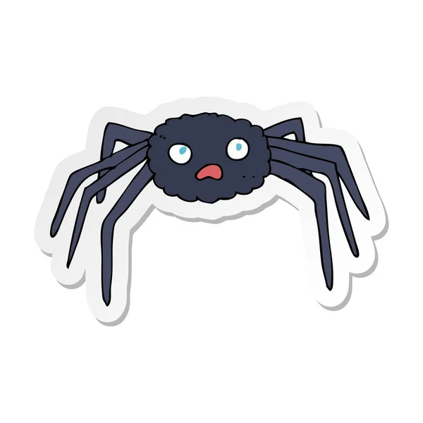 Sticker Cartoon Spider — Stock Vector