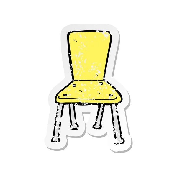 Etiqueta Angustiada Retro Uma Cadeira Velha Escola Dos Desenhos Animados — Vetor de Stock