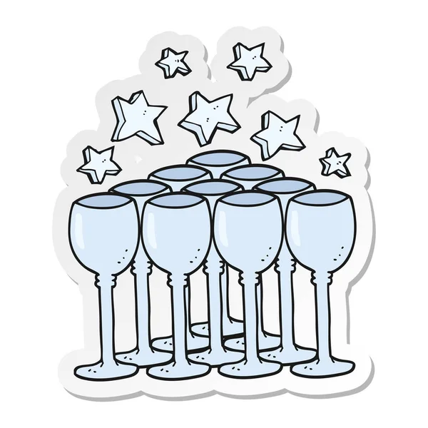 Autocollant Dessin Animé Verres Vin — Image vectorielle