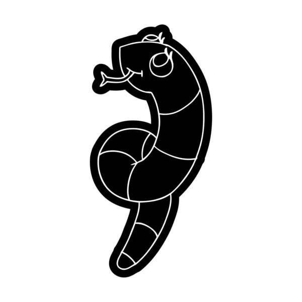 Ícone dos desenhos animados kawaii de uma cobra bonito — Vetor de Stock