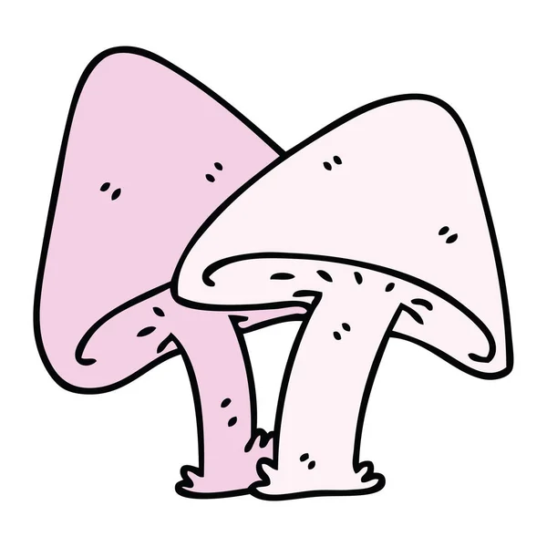 Handgezeichnete Skurrile Cartoon Pilze — Stockvektor