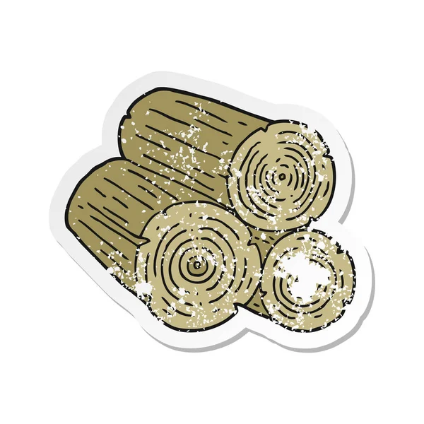 Retro distressed sticker of a cartoon logs — Stock Vector