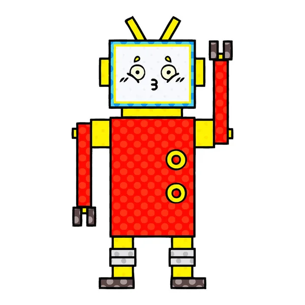 Comic book style cartoon robot — Stock Vector