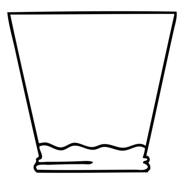 Línea peculiar dibujo de dibujos animados vaso de whisky — Archivo Imágenes Vectoriales