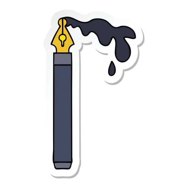 Aufkleber Eines Skurrilen Handgezeichneten Cartoontintenstifts — Stockvektor