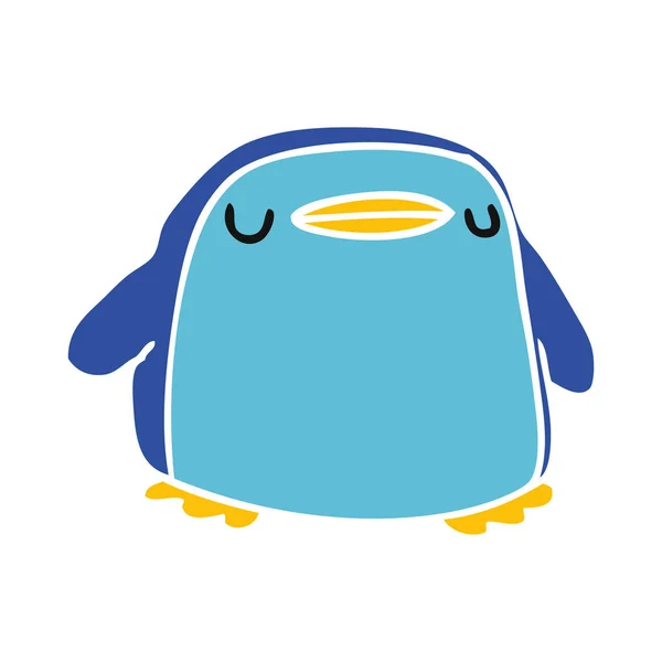 Rajzfilm Illusztráció Kawaii Egy Aranyos Pingvin — Stock Vector