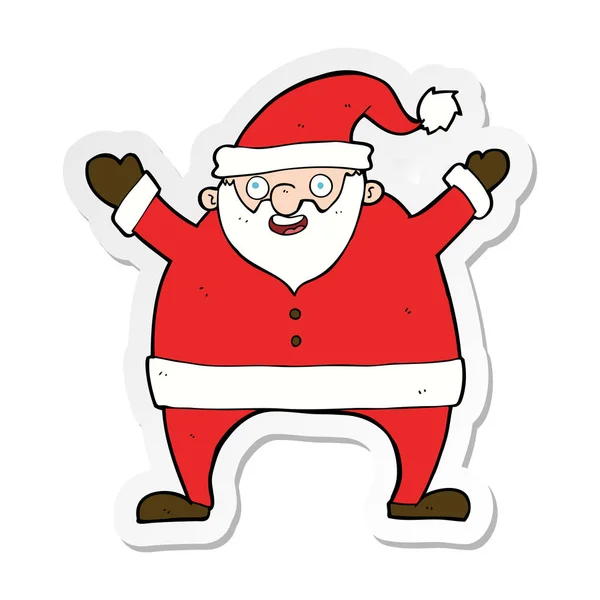 Adesivo di un cartone animato Babbo Natale — Vettoriale Stock