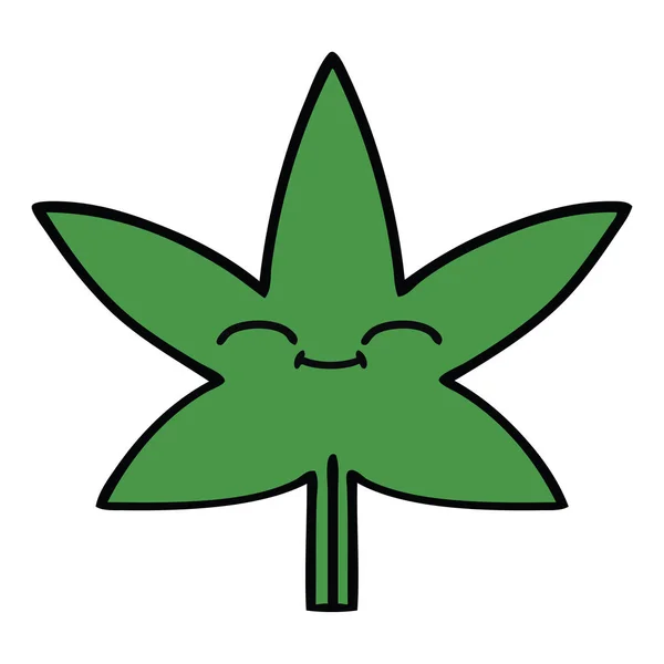 可爱的大麻叶漫画 — 图库矢量图片