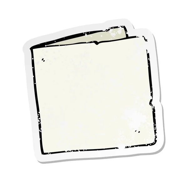 Etiqueta Angustiada Retro Cartão Branco Dos Desenhos Animados — Vetor de Stock