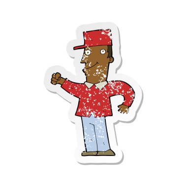 Hava Delme bir çizgi film adamın Retro sıkıntılı etiket