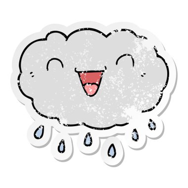 mutlu karikatür bulut sıkıntılı etiket