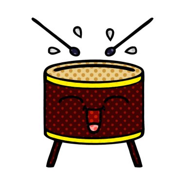 çizgi roman tarzı karikatür bir davul