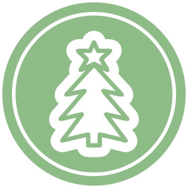 Noel ağacı dairesel simgesi