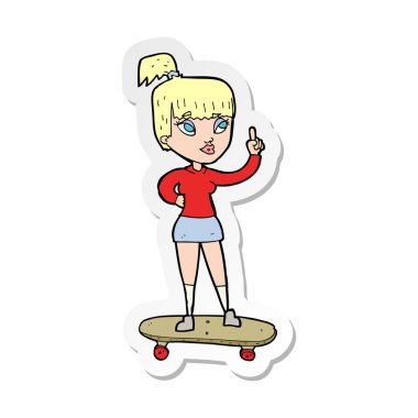 bir çizgi film patenci kız etiketi