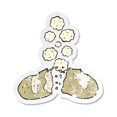 bir çizgi film somun ekmek Retro sıkıntılı etiket