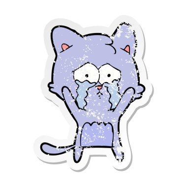 bir karikatür kedi sıkıntılı etiket