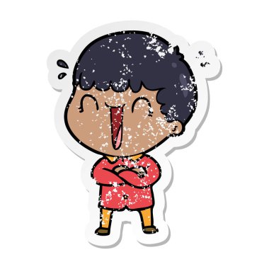 gülünecek bir çizgi film adamın sıkıntılı etiket