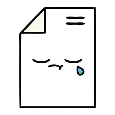 bir yaprak kağıda sevimli çizgi 