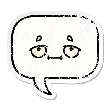 sevimli çizgi konuşma balonu sıkıntılı etiket