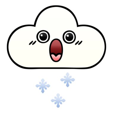 bir kar bulut degrade gölgeli çizgi film