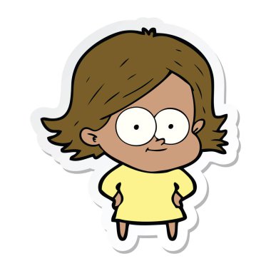 bir mutlu çizgi film kız etiketi