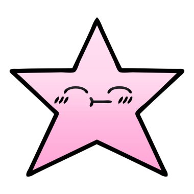 Degrade gölgeli çizgi film yıldız balık