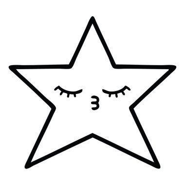 Çizim karikatür altın yıldız