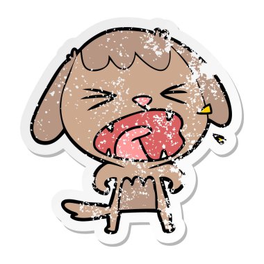 sevimli çizgi köpeklerin sıkıntılı etiket