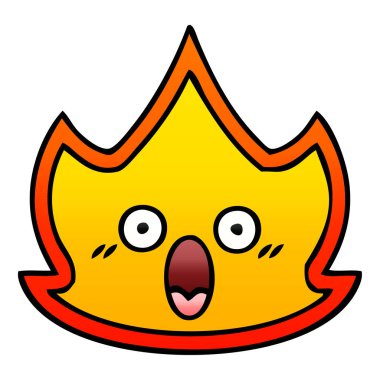 Degrade gölgeli karikatür yangın