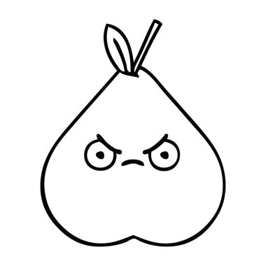 Çizim karikatür yeşil armut