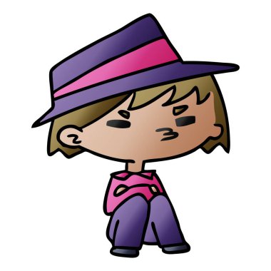 kawaii hoş çocuk, degrade çizgi film