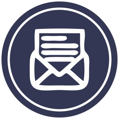 Zarf mektup dairesel simgesi simgesi